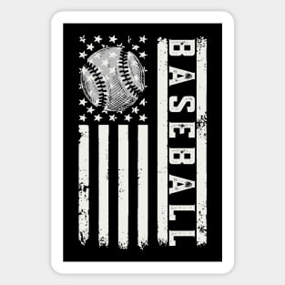 Baseball American Flag Sticker